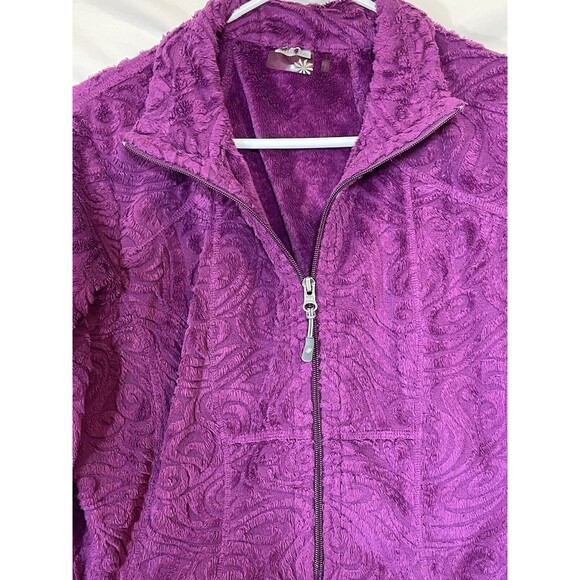 Athleta Plush 3/4 Zip Sweatshirt Women’s Size Large Fushia Purple 879644 - Picture 2 of 7